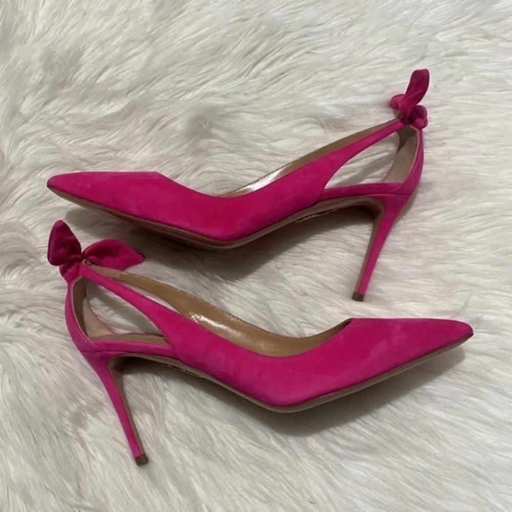 New Aquazzura 85mm Bow tie pumps‎ size 39.5EU